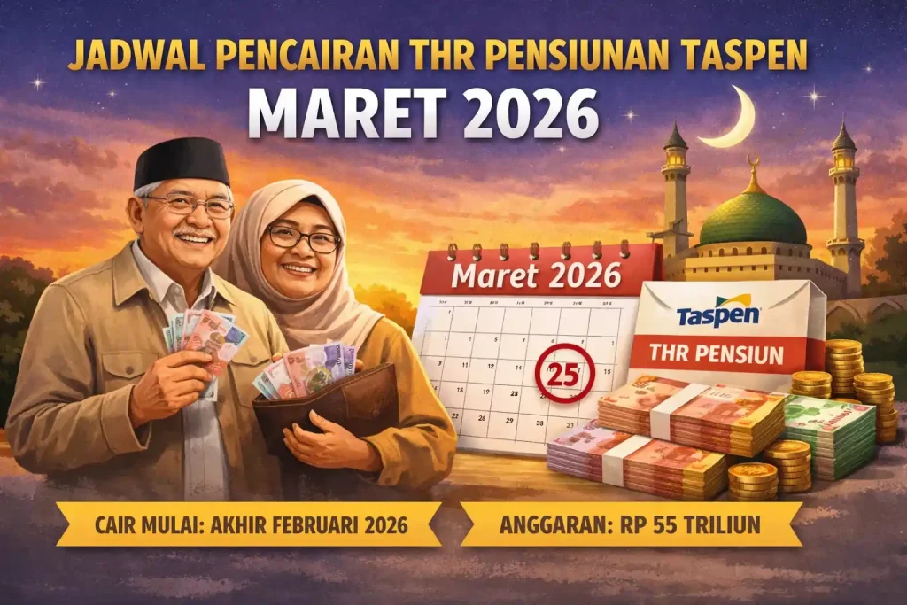 jadwal pencairan thr pensiunan taspen maret 2026