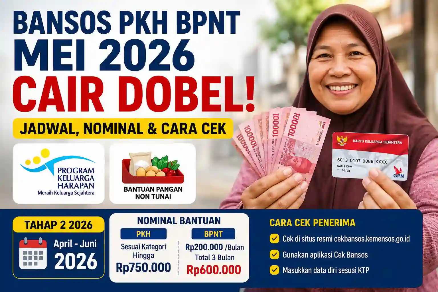 Bansos PKH BPNT Mei 2026 Cair Dobel Bansos PKH BPNT Mei 2026 Cair Dobel