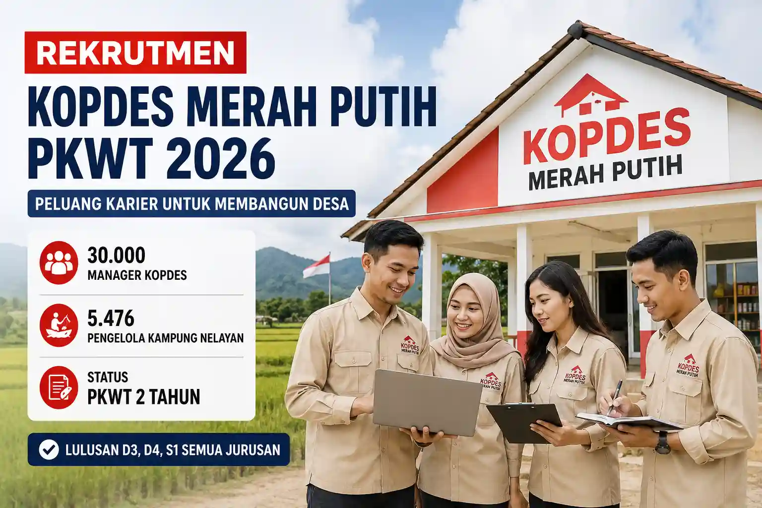Rekrutmen Kopdes Merah Putih PKWT 2026 Rekrutmen Kopdes Merah Putih PKWT 2026