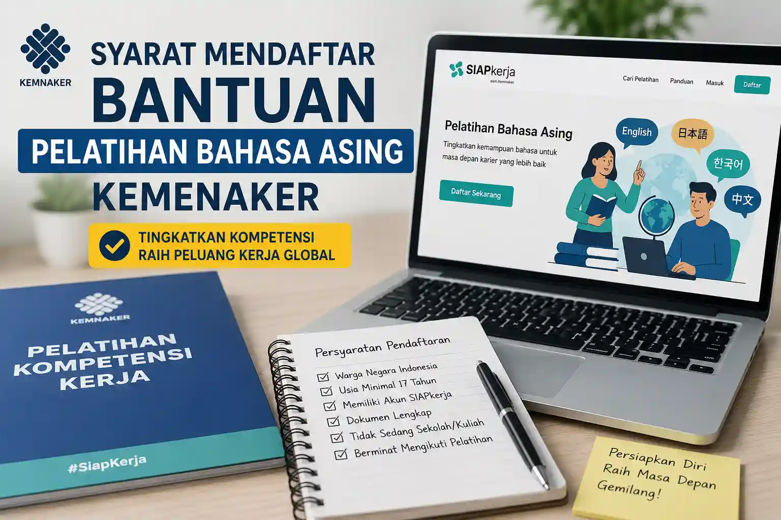 Syarat Mendaftar Bantuan Pelatihan Bahasa Asing Kemenaker Syarat Mendaftar Bantuan Pelatihan Bahasa Asing Kemenaker
